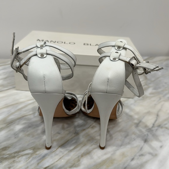 MANOLO BLAHNIK AXEZ CALF WHITE 36 6 - Picture 5 of 8